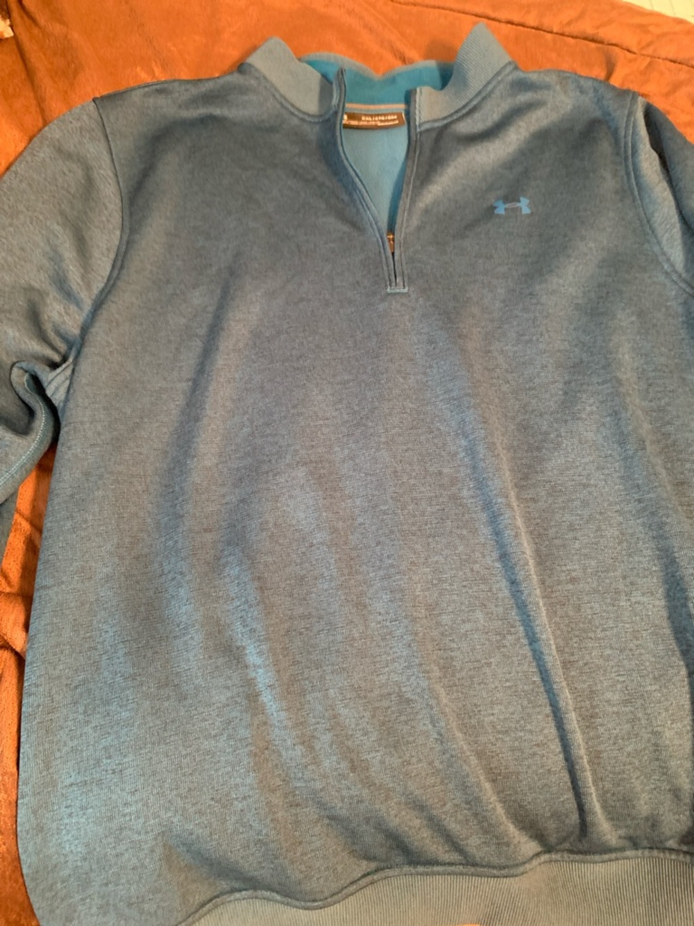 Under Armour Heathered Teal Quarter-Zip Pullover